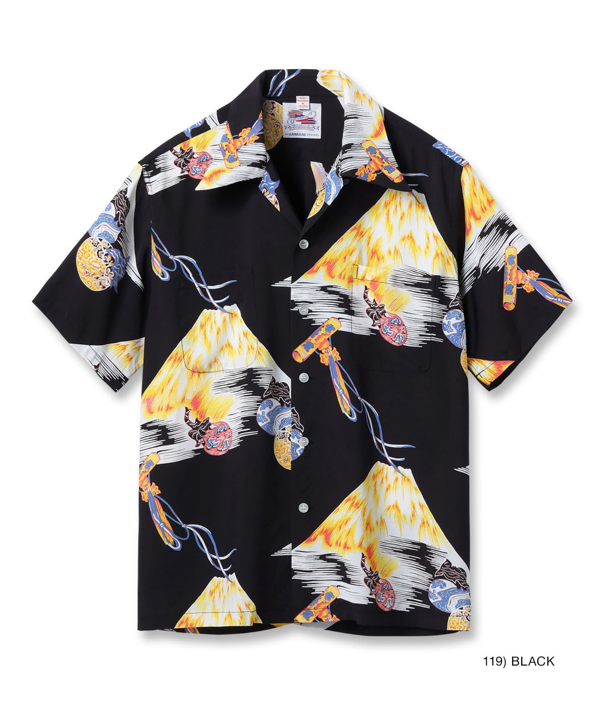 DK39634 DUKE KAHANAMOKU SPECIAL EDITION Mt.FUJI & LUCKY EGGPLANT (SHORT SLEEVE) - BLACK
