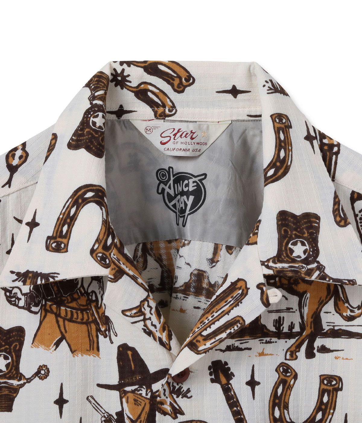 SH39706 DOBBY COTTON OPEN SHIRT “THE WESTERNER” by VINCE RAY - BROWN