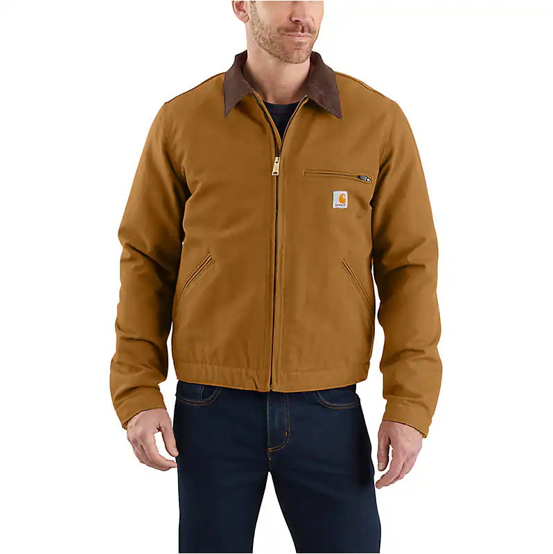MEN'S BLANKET-LINED DETROIT JACKET-RELAXED FIT-DUCK-1 WARM RATING - CARHARTT BROWN