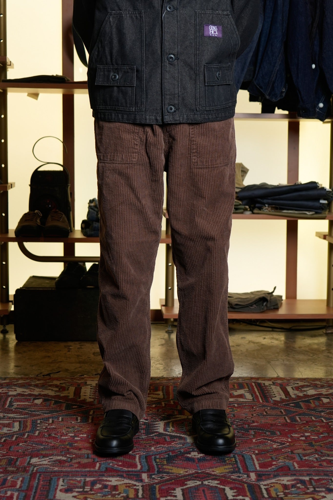 EAZY FATIGUE PANTS (9W CORDUROY) - DARK BROWN