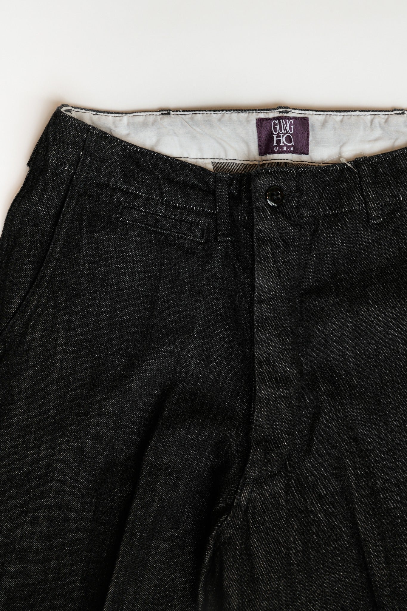 DENIM SLACKS - BLACK DENIM