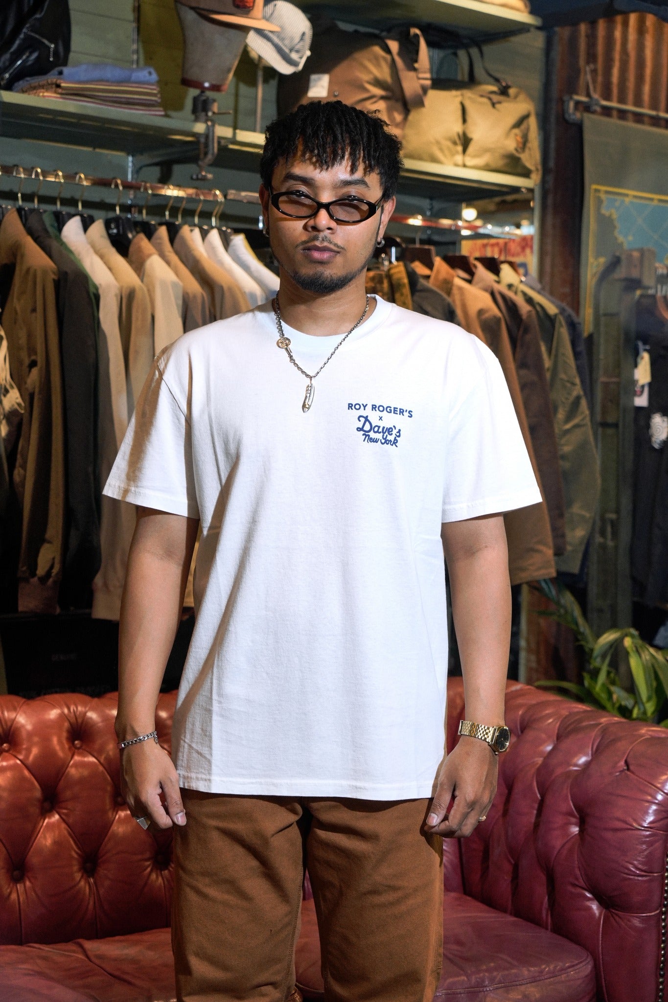 T-SHIRT ROY ROGER'S X DAVE'S JERSEY CREW - OFF WHITE