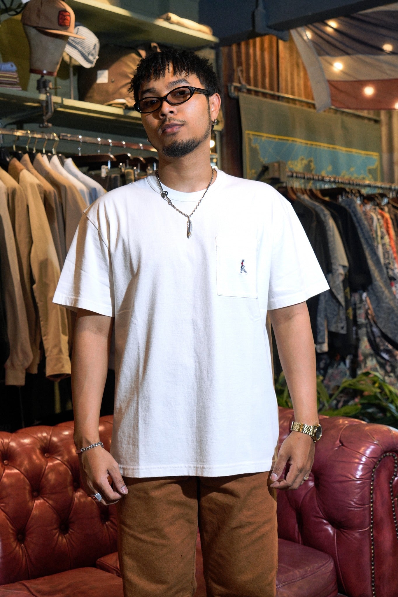 T-SHIRT POCKET ROY ROGER'S WORKWEAR JERSEY - OFF WHITE