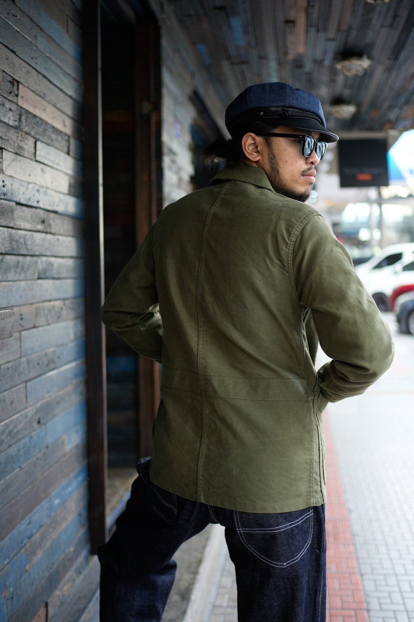 F2373 FRENCH MOLESKIN JKT - OLIVE