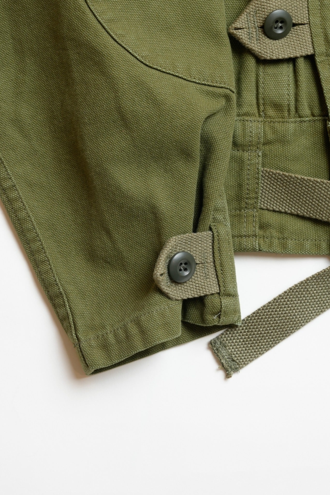 Swedish vintage cloth・* ② 120×130 COTTON LIGHT CANVAS SWEDISH VINTAGE MOTORCYCLE JACKET - GREEN