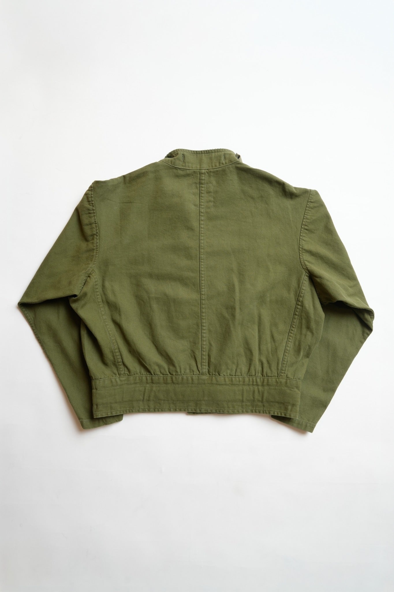 COTTON LIGHT CANVAS SWEDISH VINTAGE MOTORCYCLE JACKET - GREEN