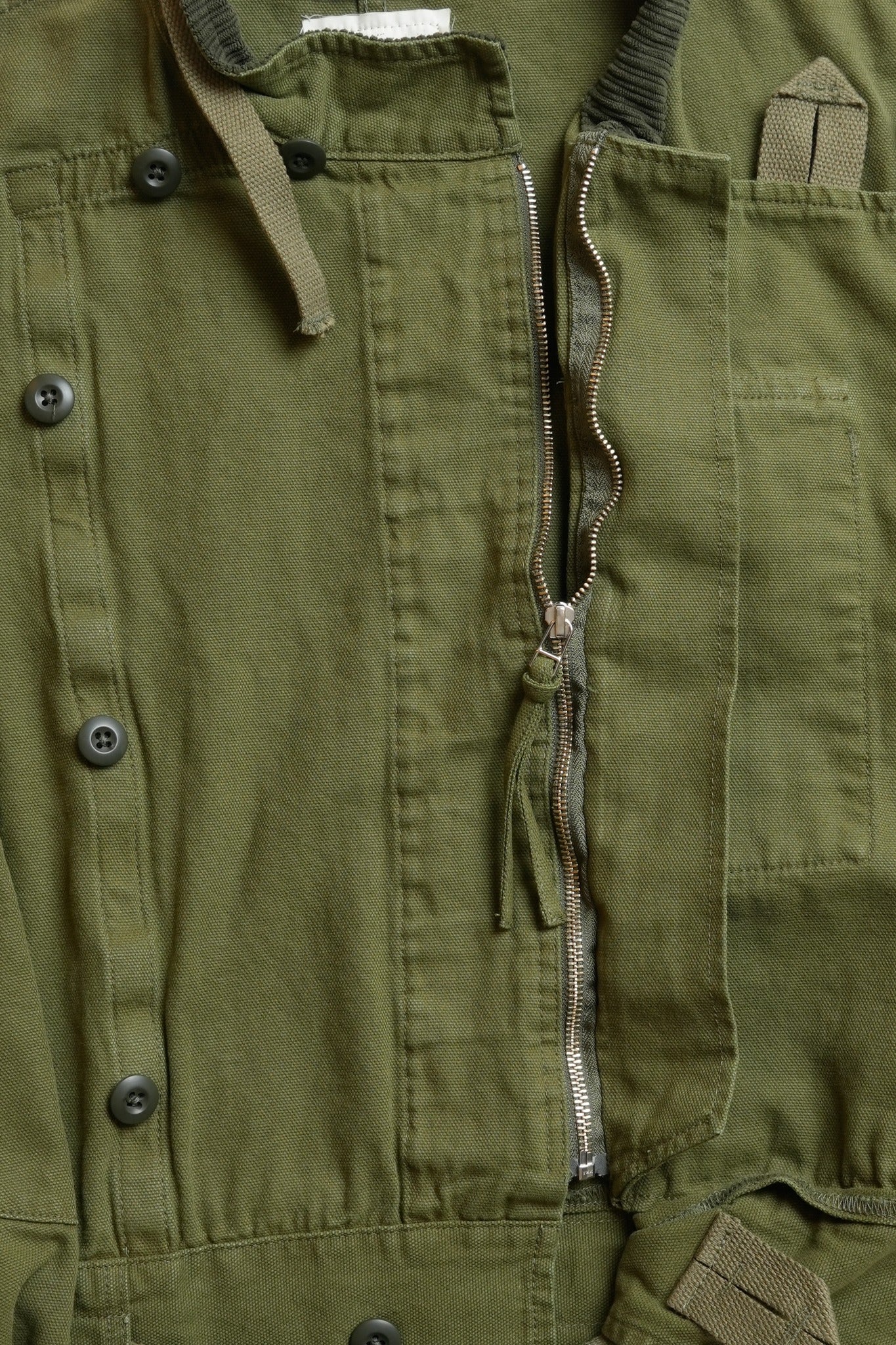 COTTON LIGHT CANVAS SWEDISH VINTAGE MOTORCYCLE JACKET - GREEN