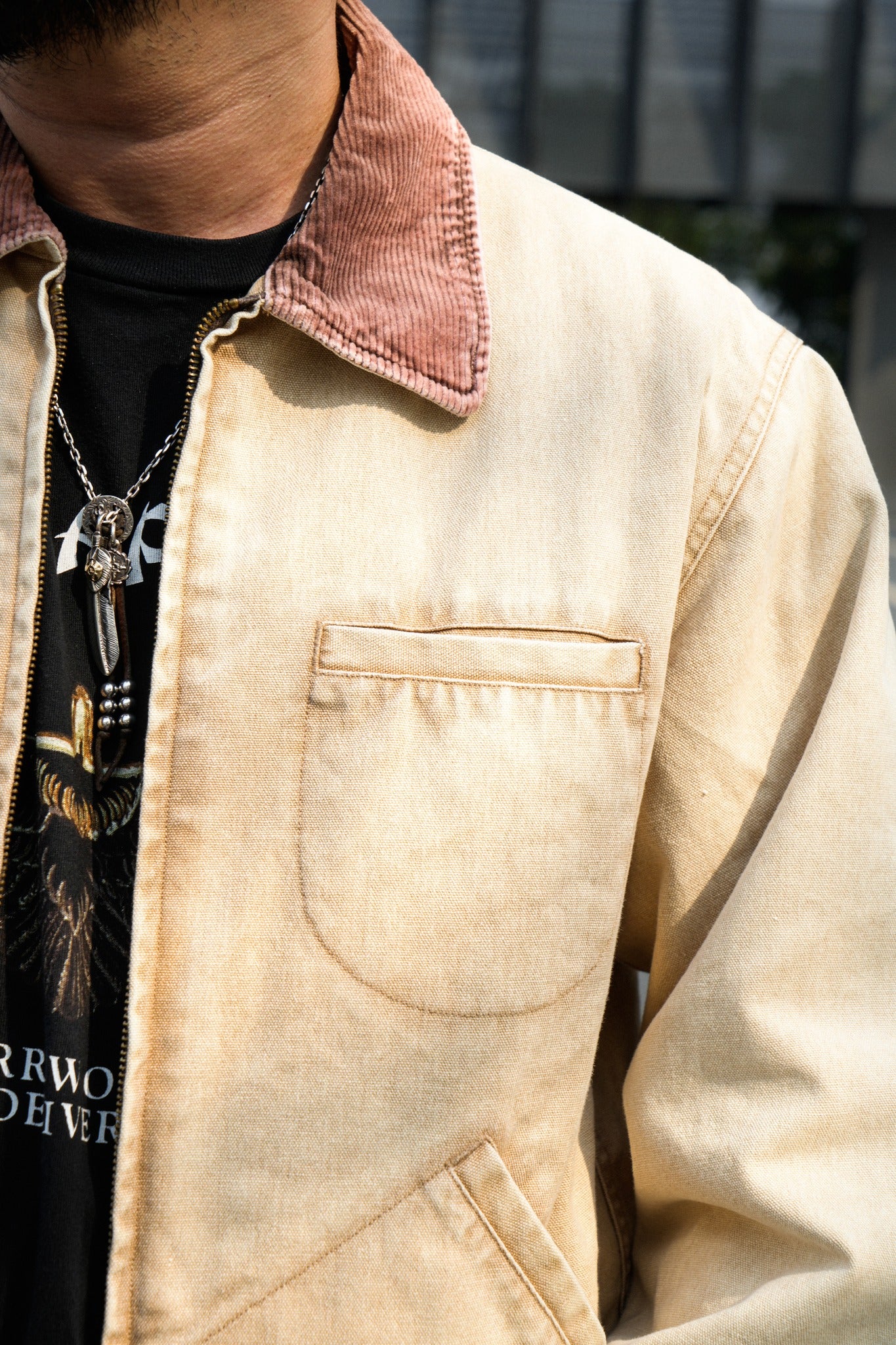 TN15781H TUF-NUT COTTON DUCK WORK JACKET AGING MODEL - CAMEL