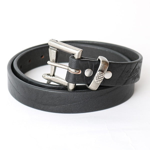 LE-4053 TOCHIGI LEATHER FIREMAN'S BUCKLE 30MM "SILVER BUCKLE" - BLACK