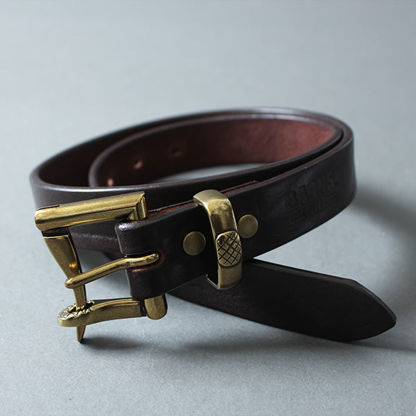 LE-4024 TOCHIGI LEATHER FIREMAN'S BUCKLE 30MM "GOLD BUCKLE"  - CHOCO