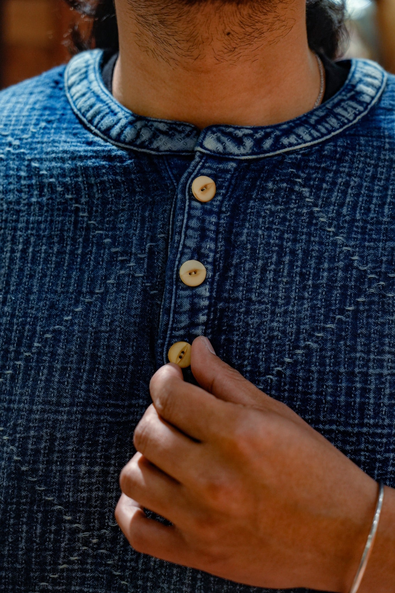 SASHIKO HENRY SHIRT - INDIGO