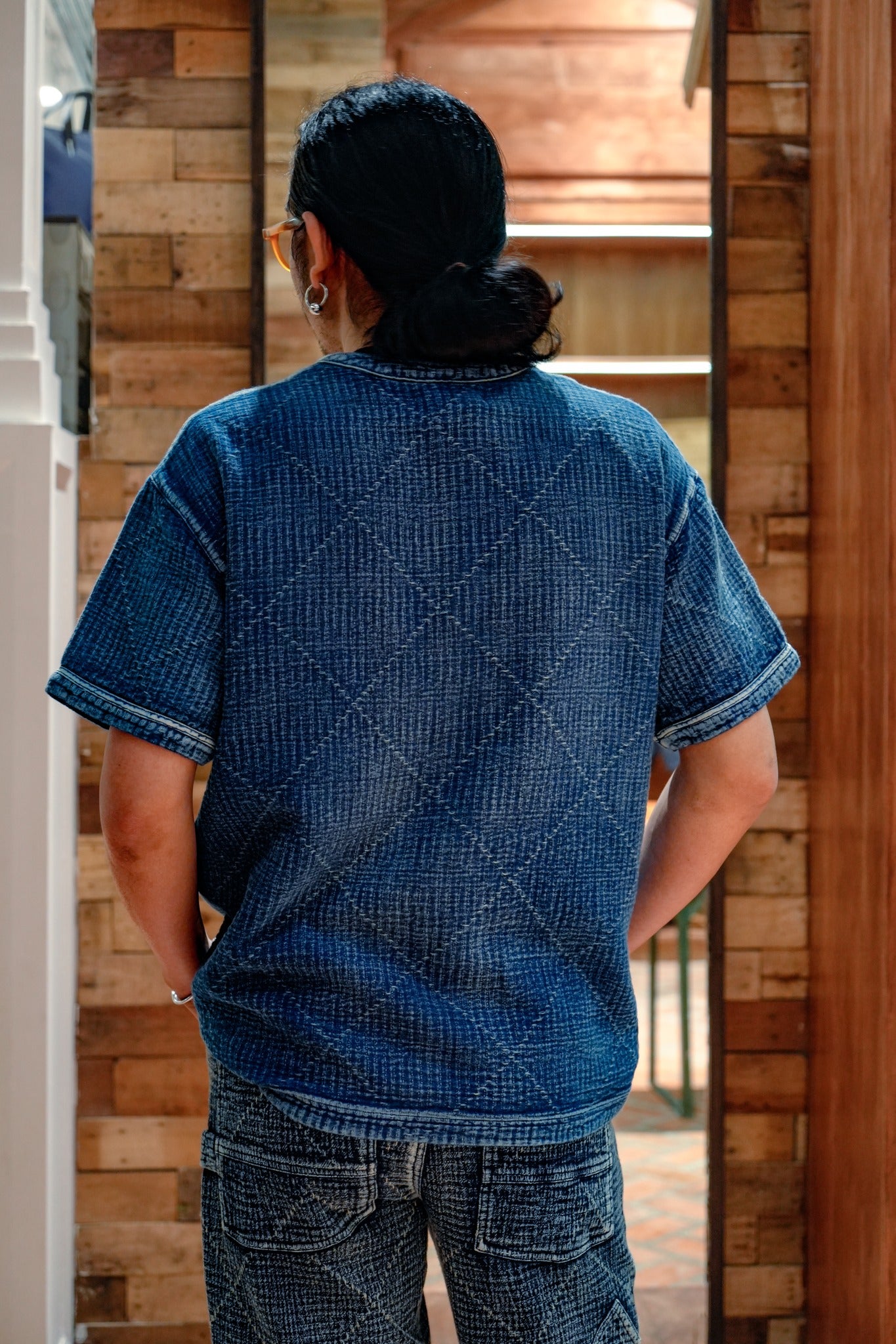 SASHIKO HENRY SHIRT - INDIGO