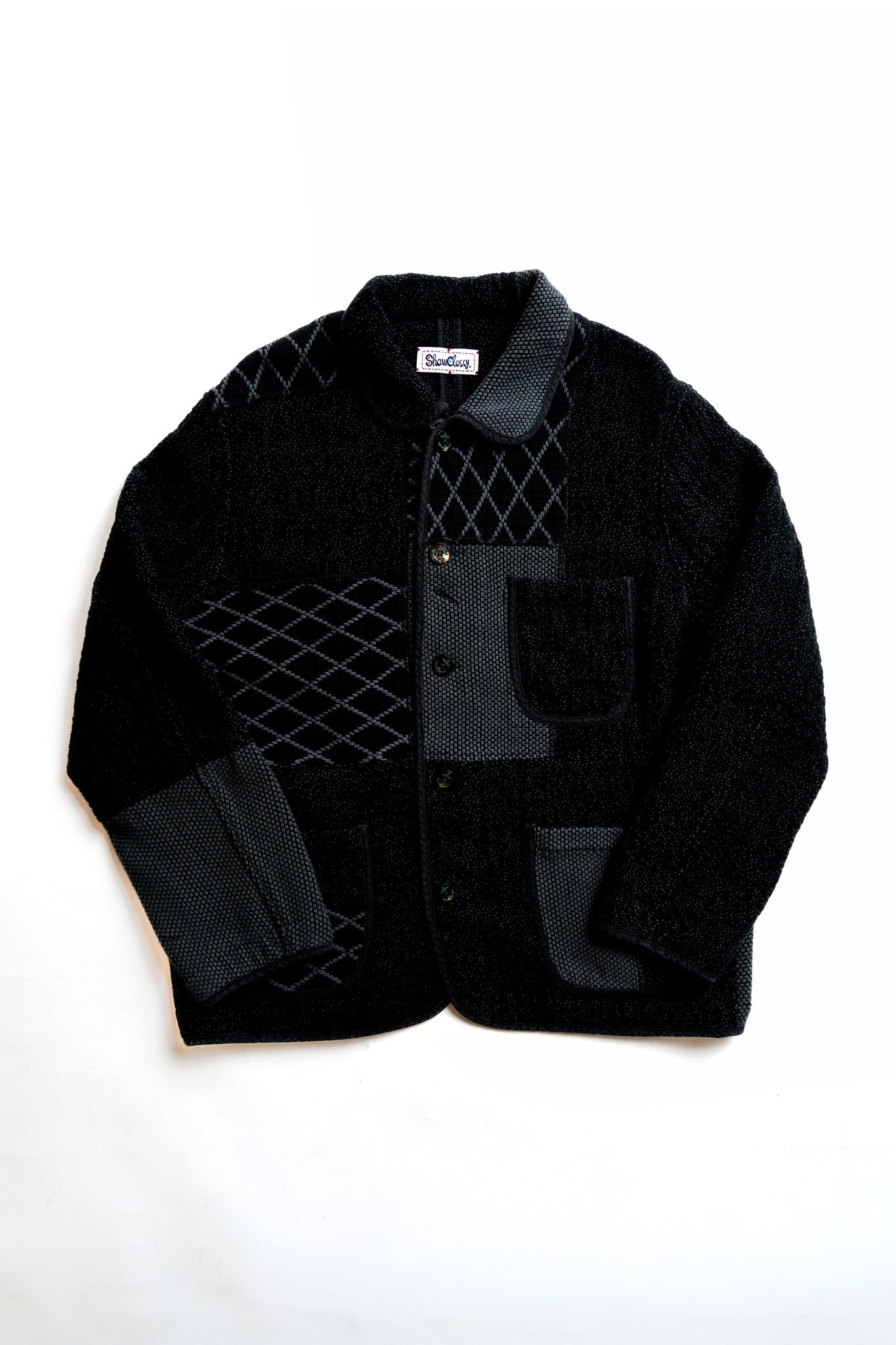 SUPER KENDO&SASHIKO PATCHWORK JACKET - BLACK