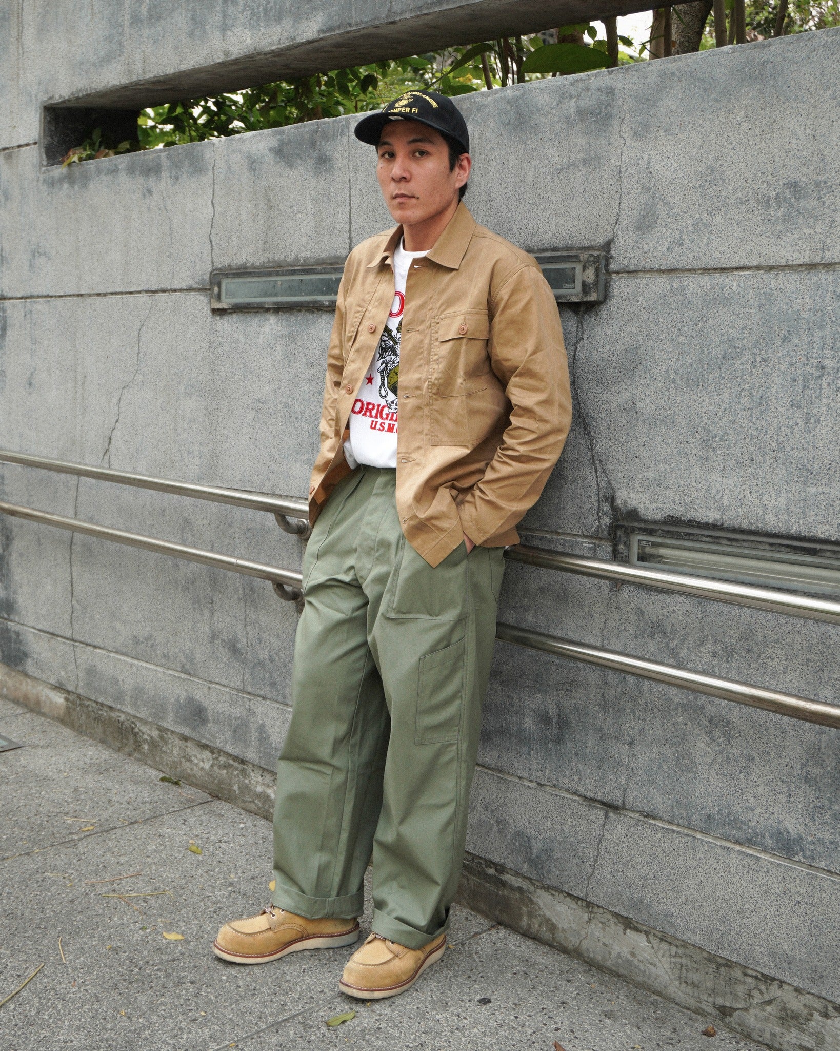 P44 Utility Shirt - Khaki Tin Cloth