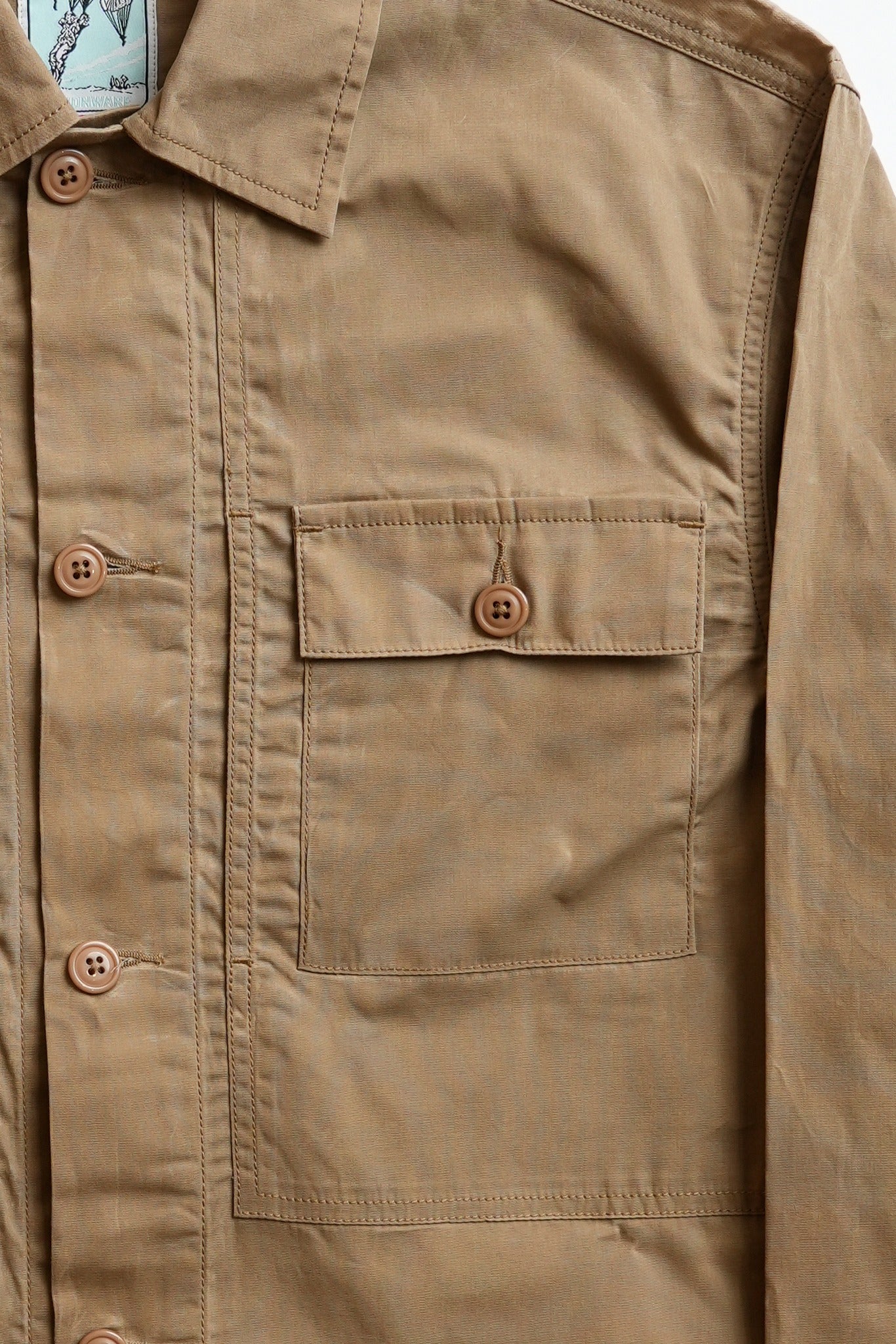 P44 Utility Shirt - Khaki Tin Cloth