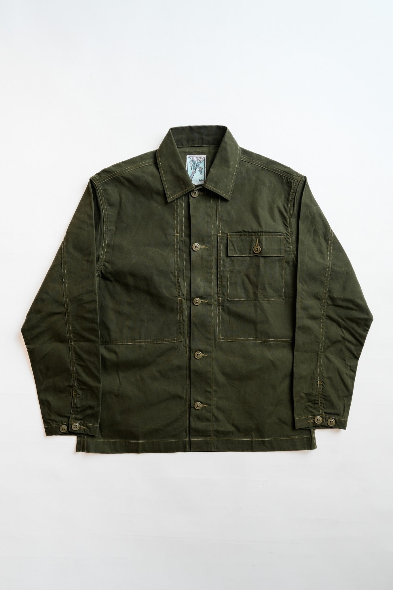 P44 Utility Shirt - Olive Tin cloth