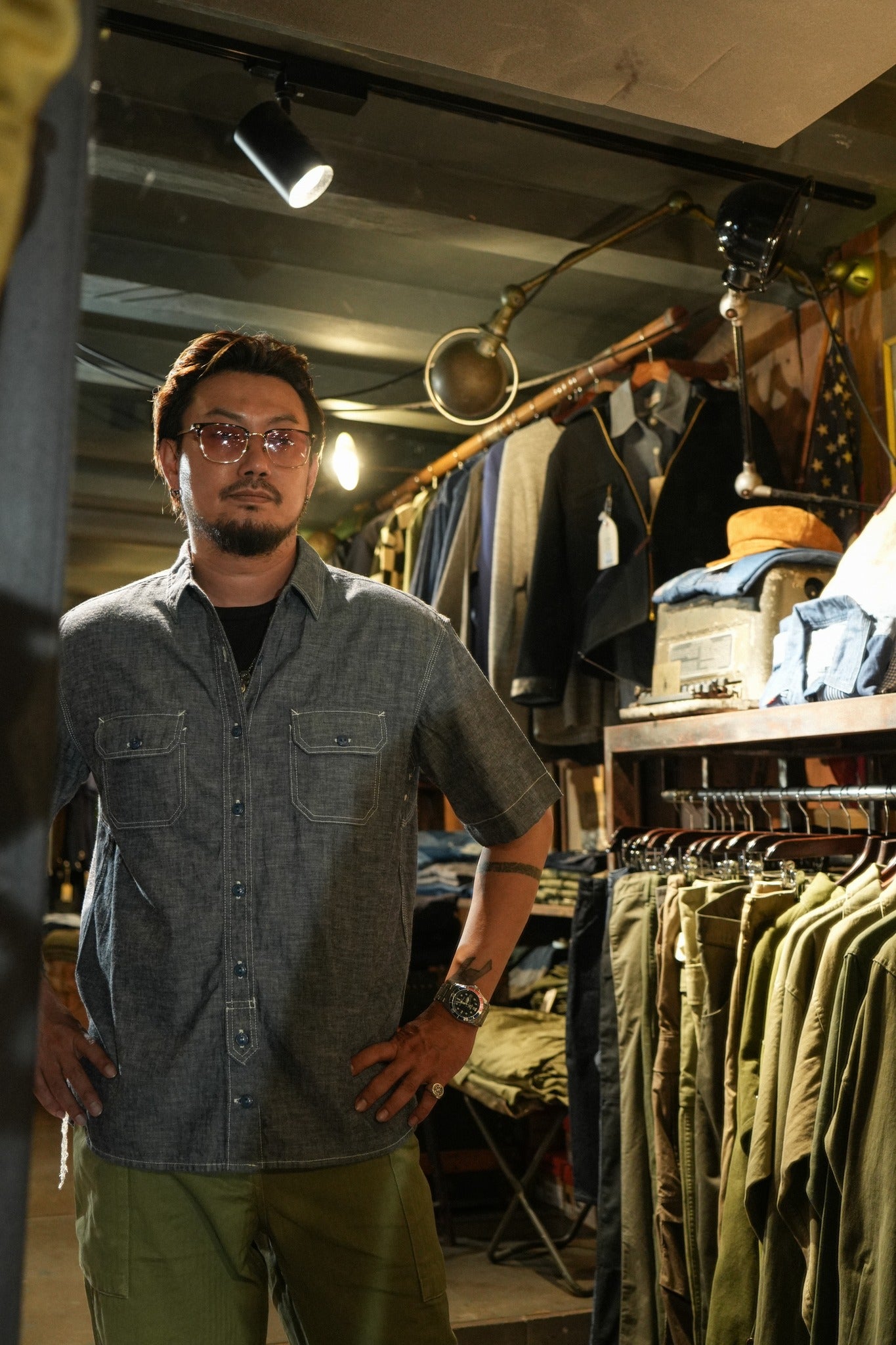 STRAIN PROOF YOKE TRIPLE STETCH VINTAGE S/S WORK SHIRT TYPE3 - CHAMBRAY