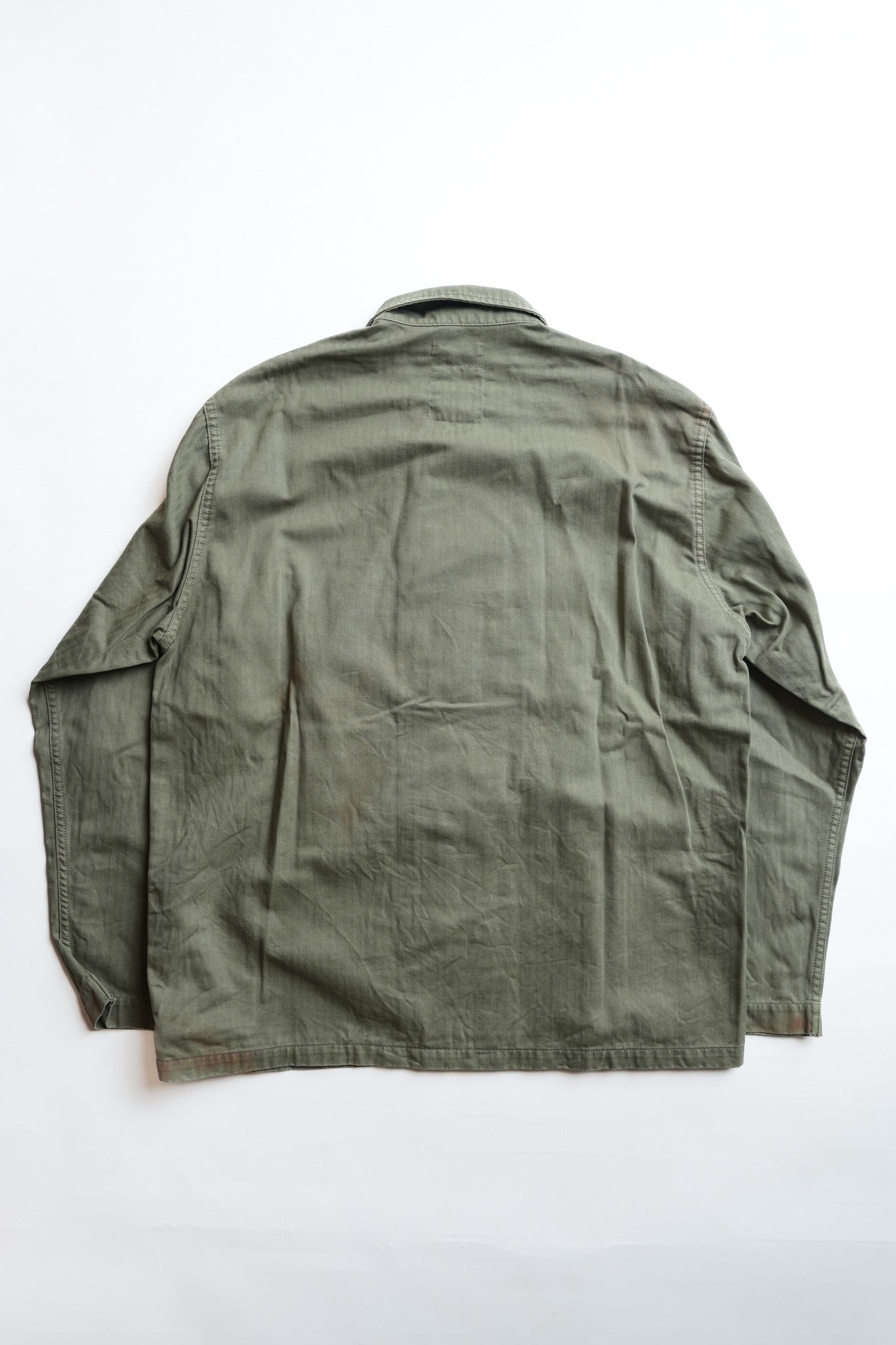 COTTON HBT P-44 USMC JACKET WITH VINTAGE PROCESSING - GREEN