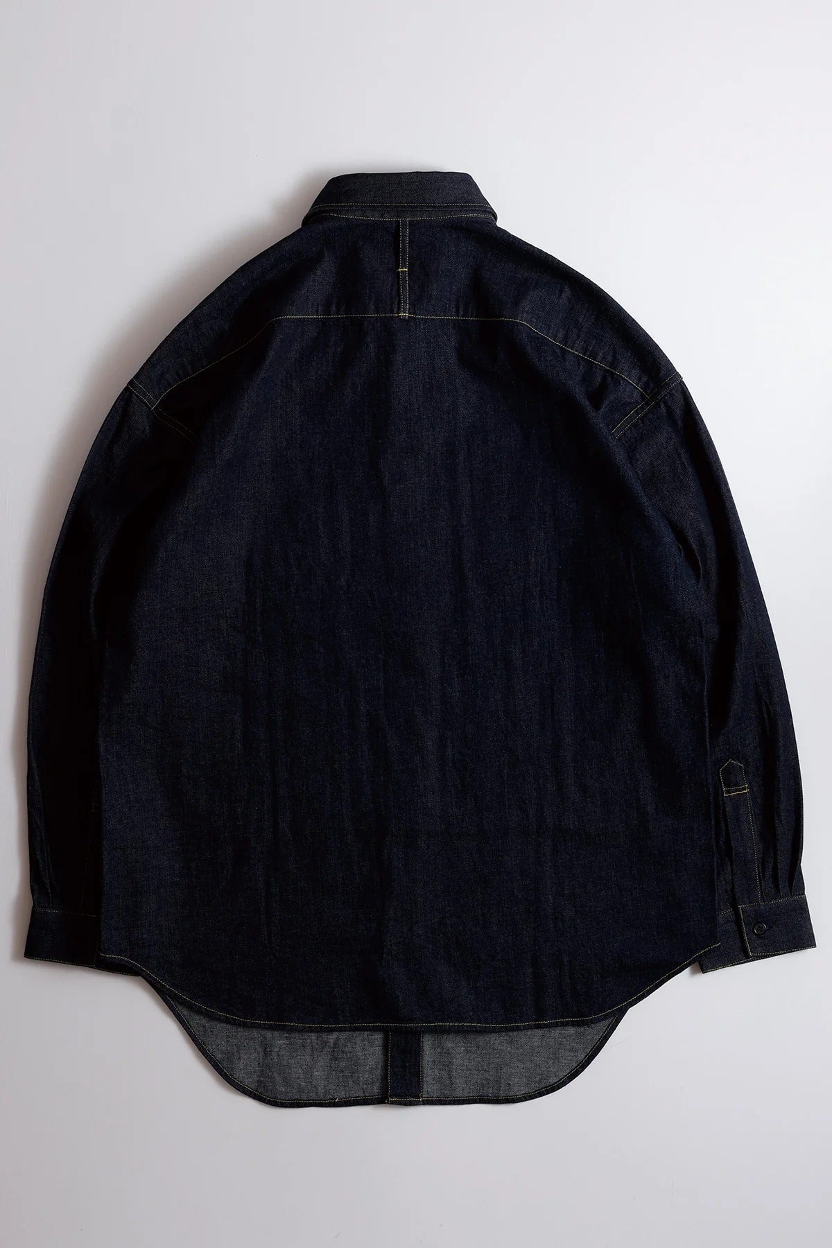 DENIM PLEATED SHIRT RINSE (FA26) - INDIGO