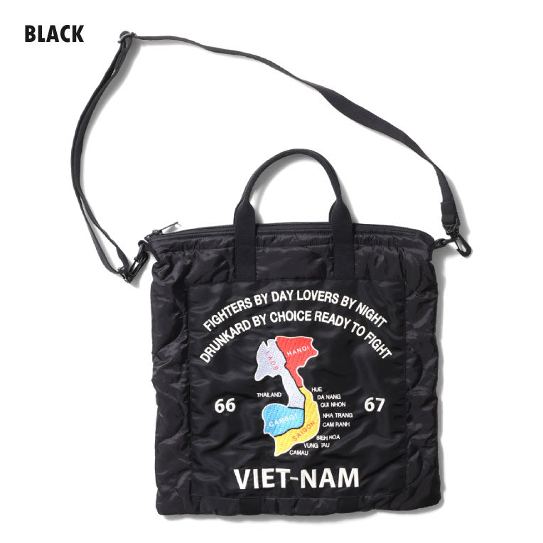 6841 EMB QUILTING HELMET BAG(MAP) - BLACK