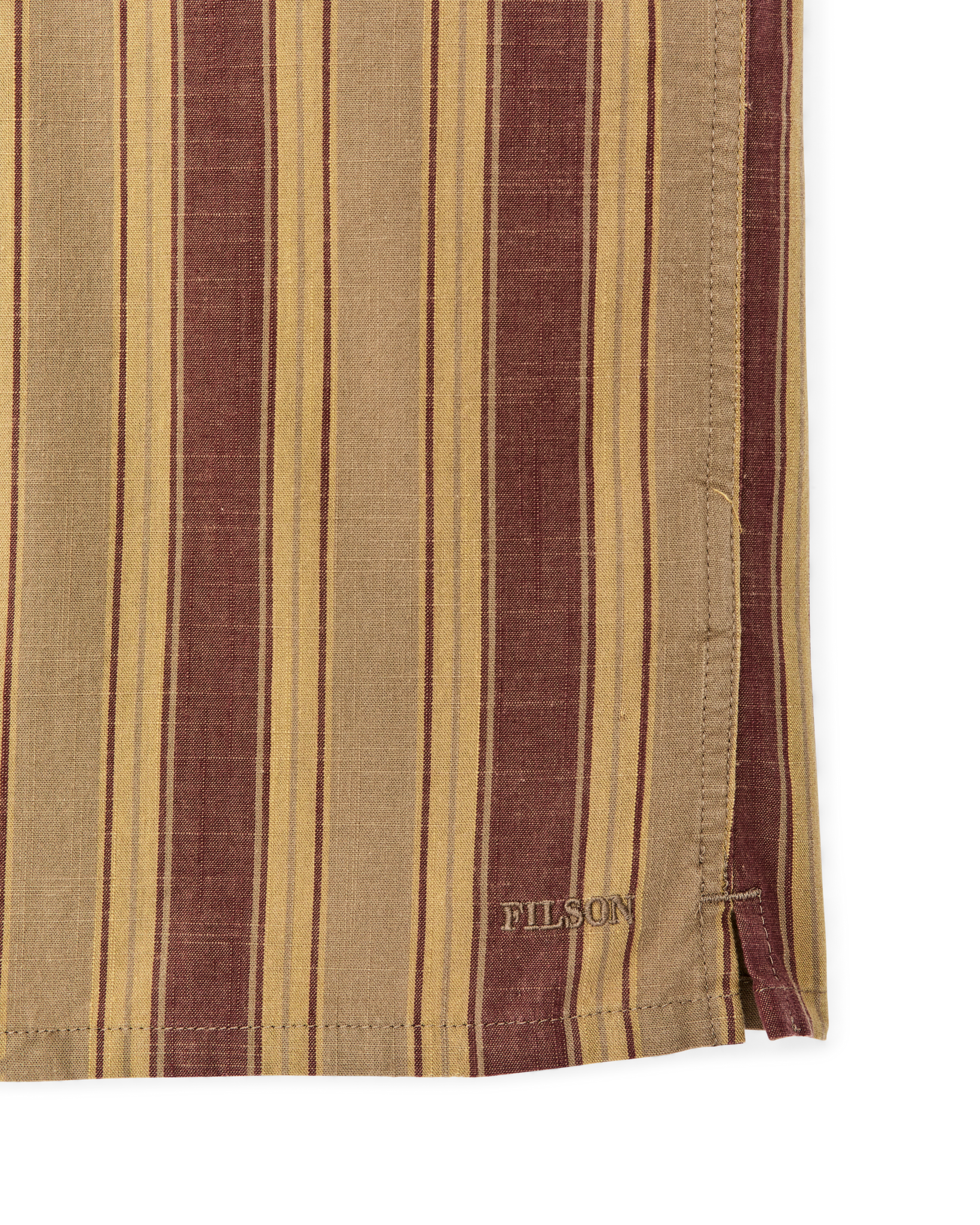 CHAMBRAY CAMP SHIRT - BRICK/TAN