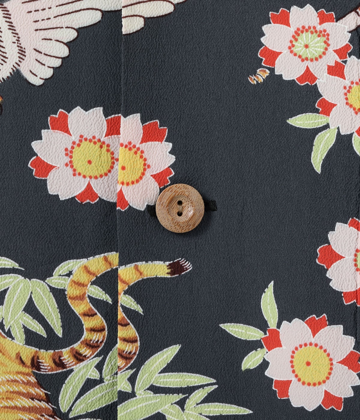 SS39414 RAYON HAWAIIAN SHIRT “THE TRIANGULAR FIGHT” - BLACK