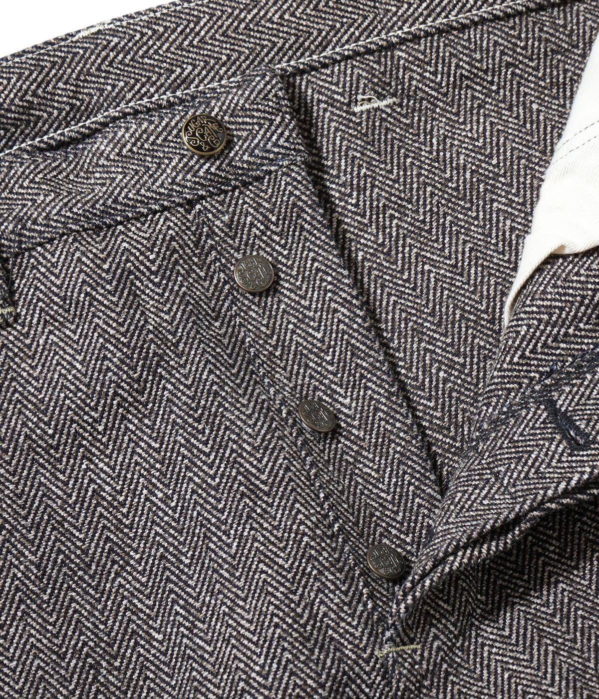 SC42609 FICTION ROMANCE 16.7oz. INDIGO TWEED WORK PANTS - BEIGE