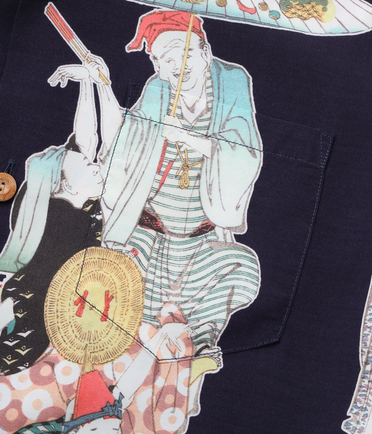 SS39655 SUN SURF × Katsushika Hokusai SPECIAL EDITION Dance - NAVY