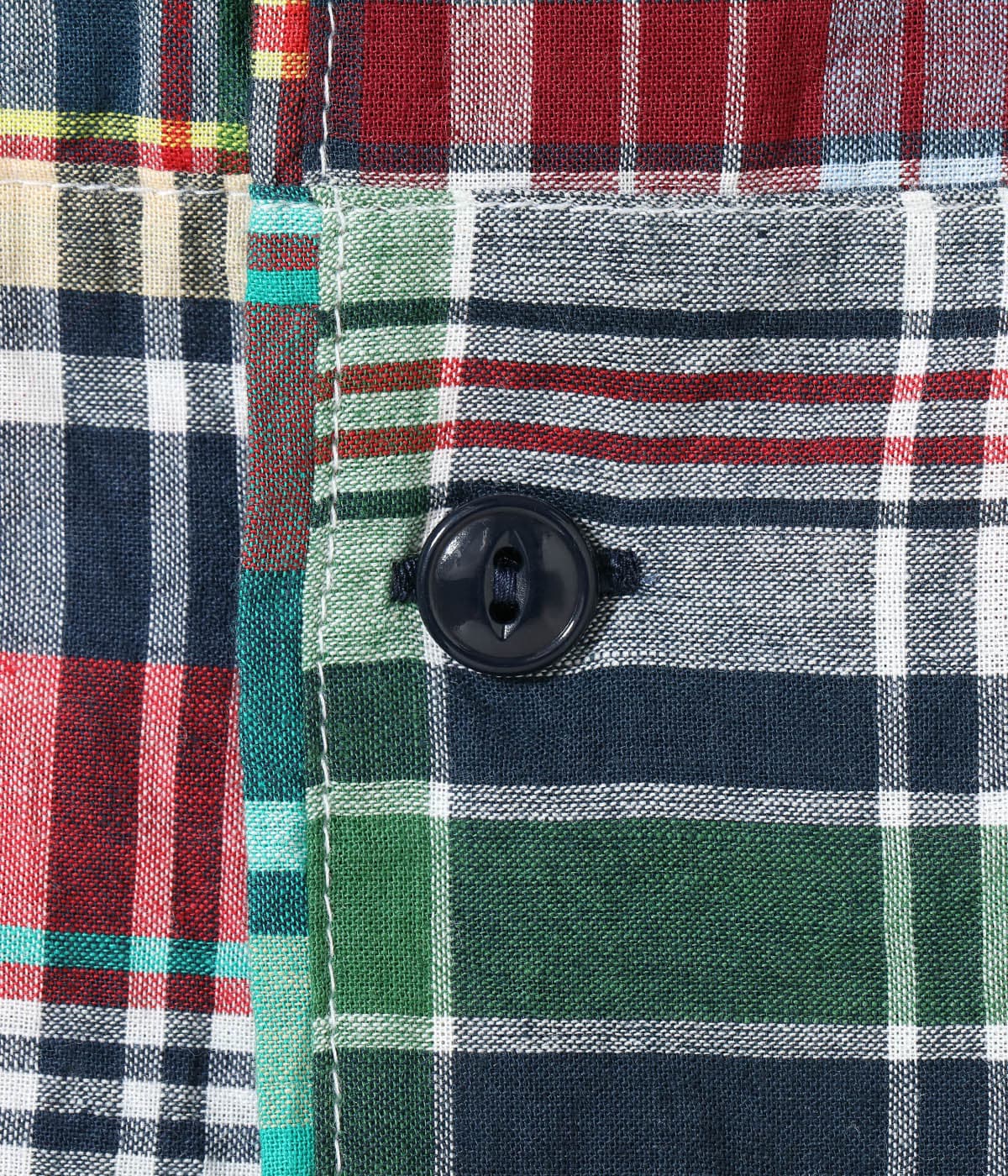 SC39739 MADRAS CHECK PATCHWORK OPEN SHIRT - RED
