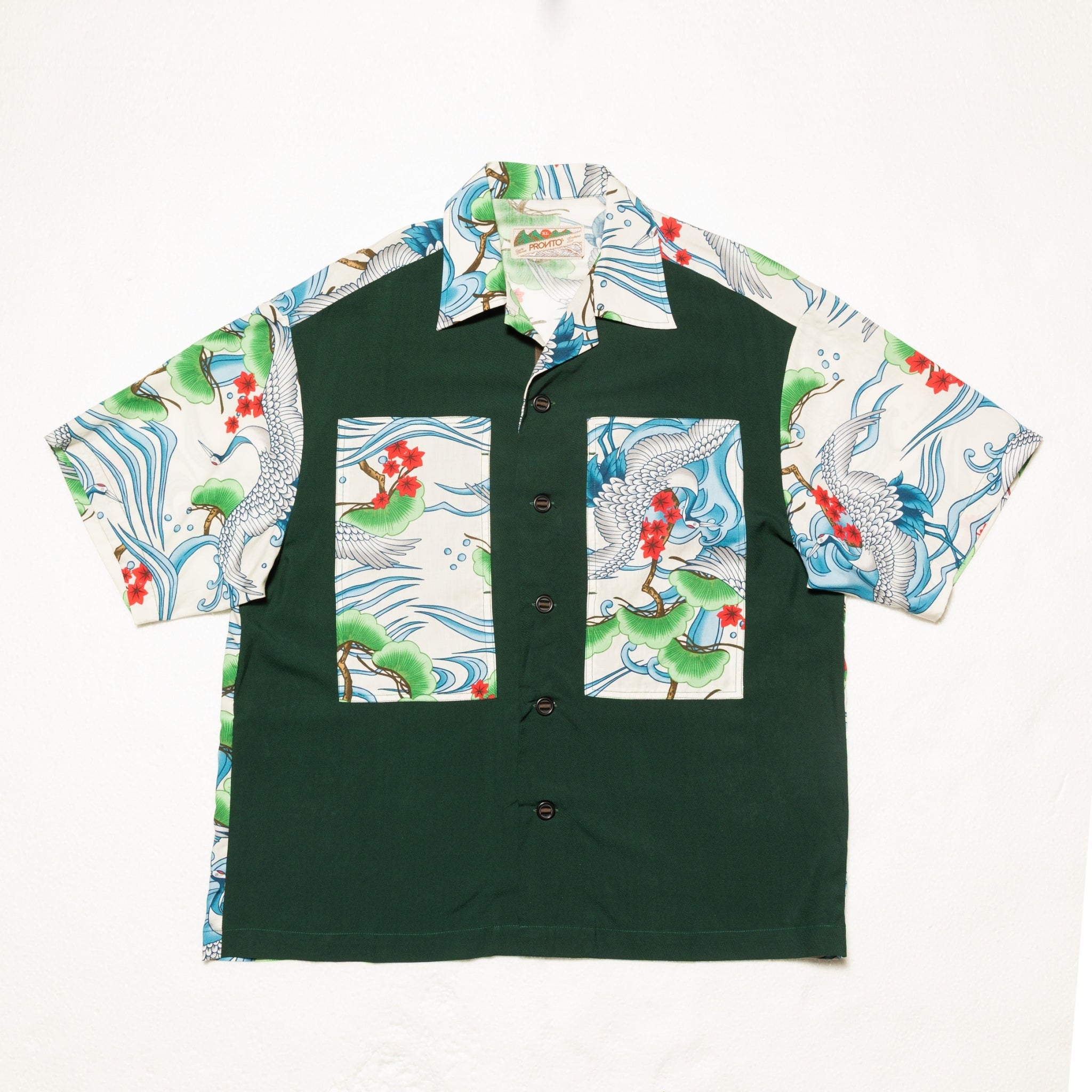 MASH UP ALOHA SHIRT - ECRU CRANE