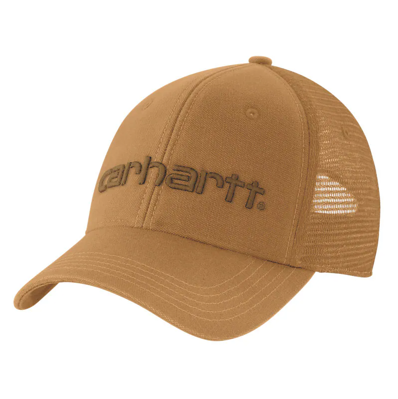CANVAS MESH-BACK LOGO GRAPHIC CAP - CARHARTT BROWN/OILED WALNUT