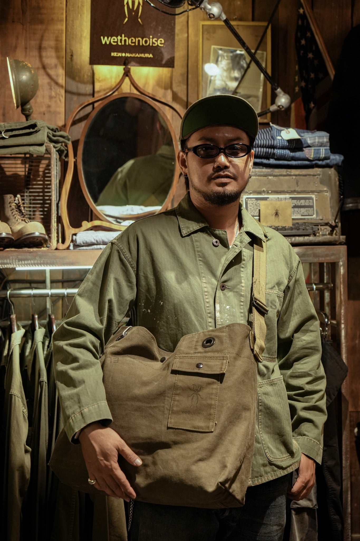 US MILITARY VINTAGE DUFFLE BAG REMAKE SHOULDER BAG - VINTAGE