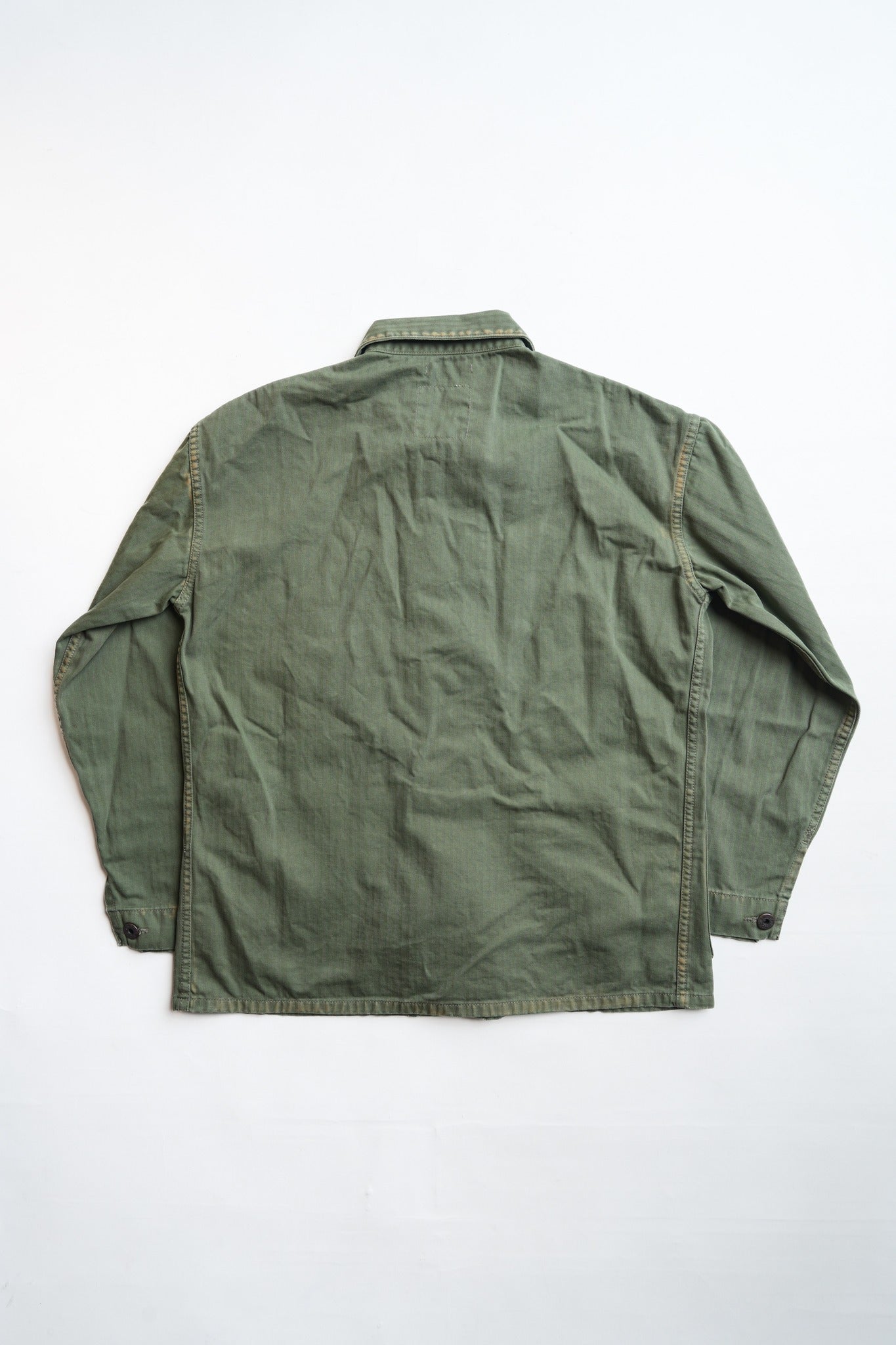 COTTON HBT P-41 USMC JACKET WITH VINTAGE PROCESSING - GREEN