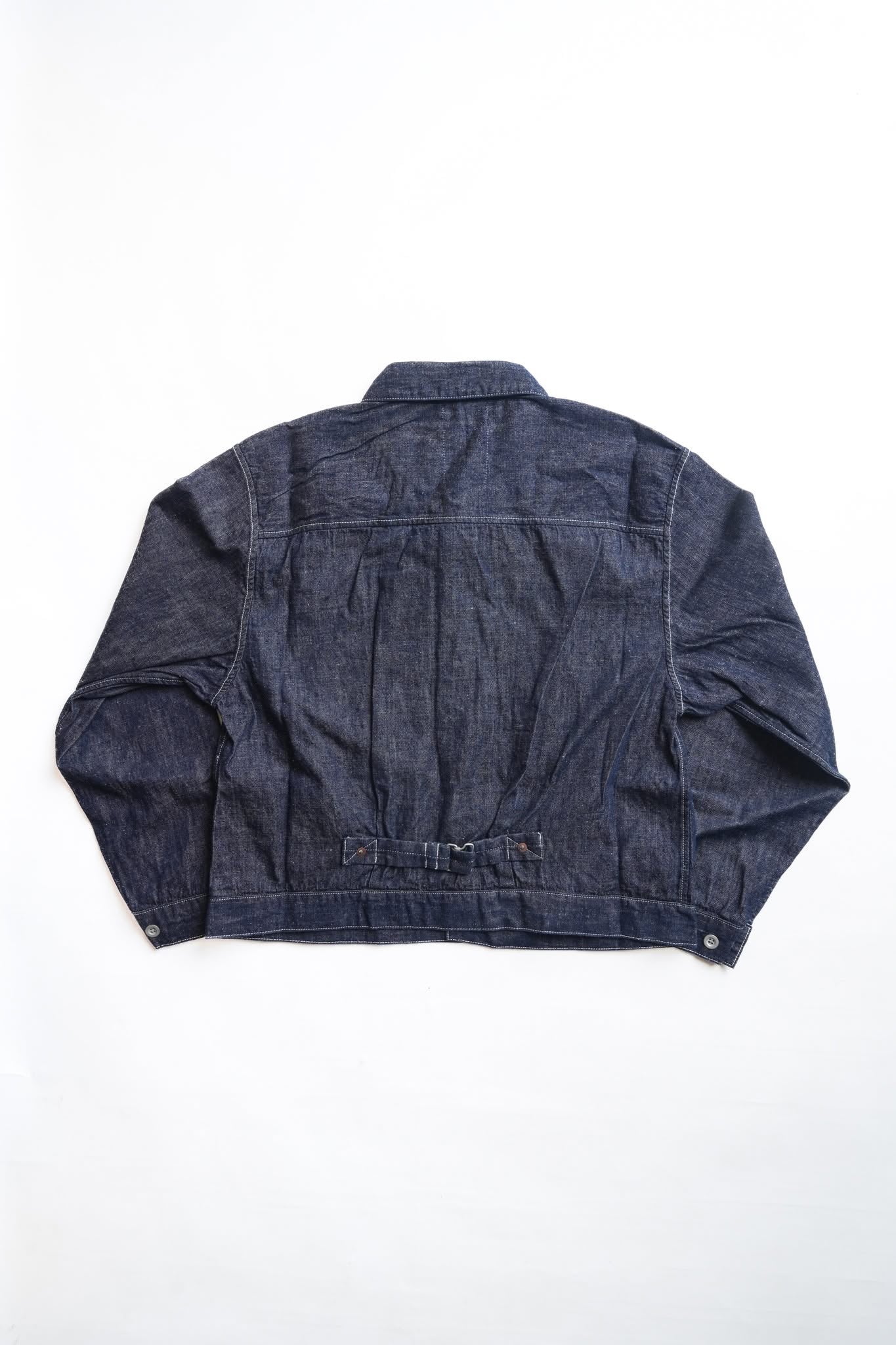 COTTON 7oz SELVEDGE NEP DENIM 1880S TRIPLE PLEATED JACKET - INDIGO