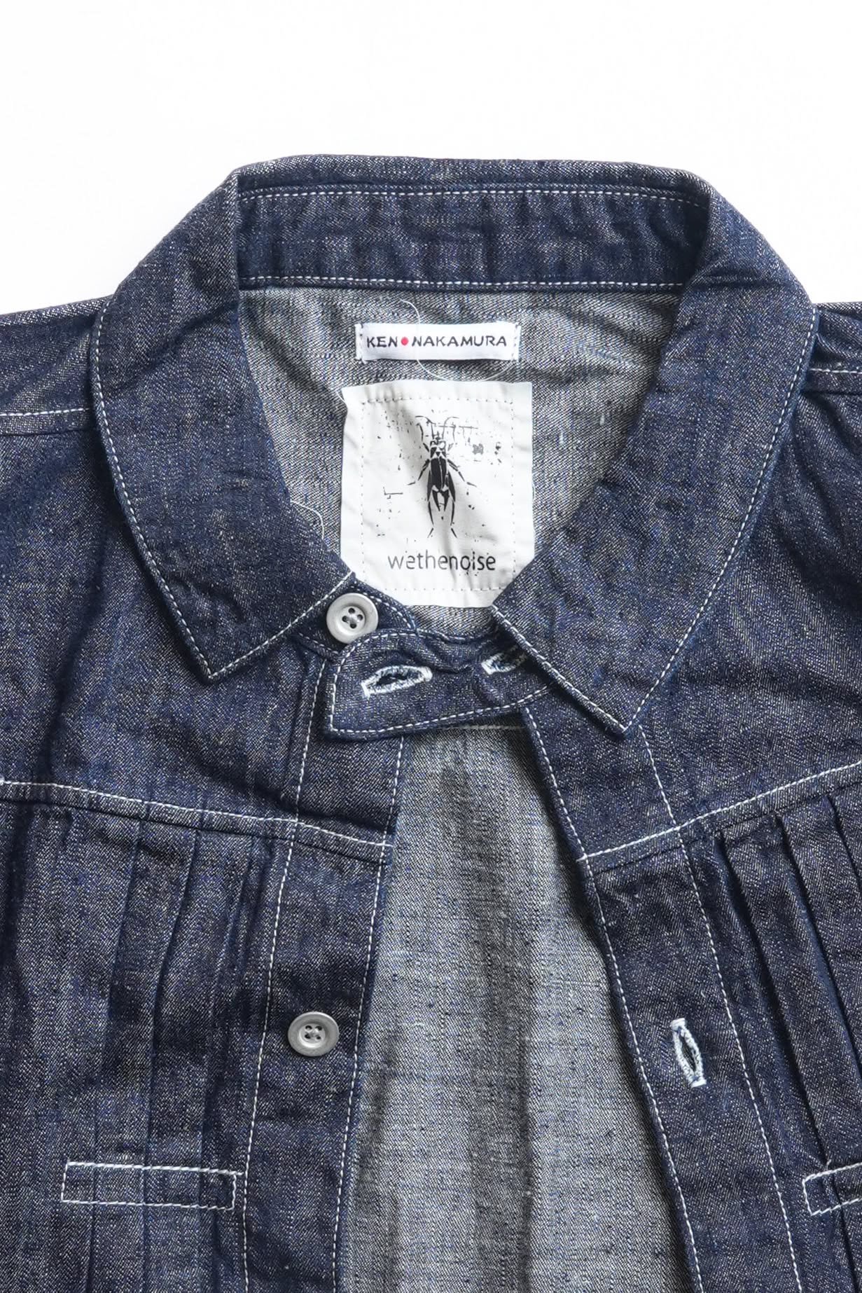 COTTON 7oz SELVEDGE NEP DENIM 1880S TRIPLE PLEATED JACKET - INDIGO