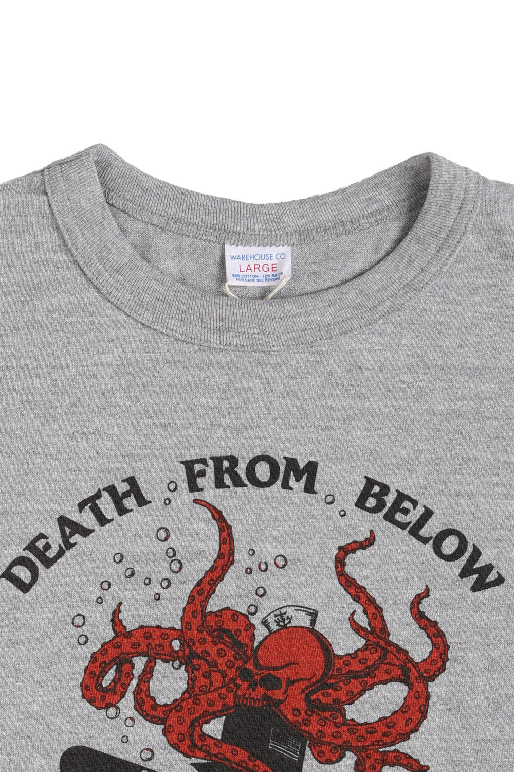 4096 88/12 HEATHER CREW NECK T DEATH FROM BELOW - GRAY