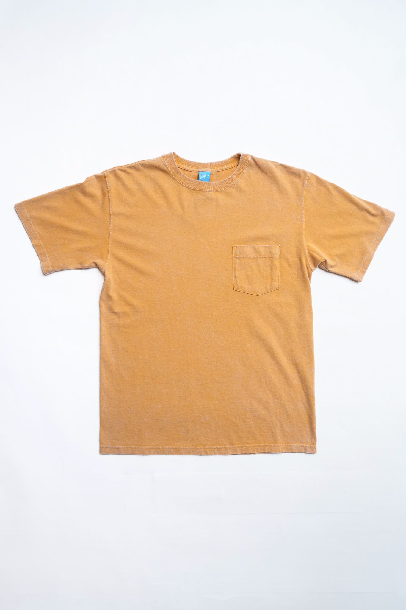 VINTAGE DYE CREW POCKET TEE S/S - MUSTARD