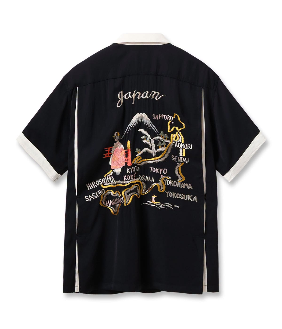 TT39699 SUKA SHIRT JAPAN MAP - BLACK