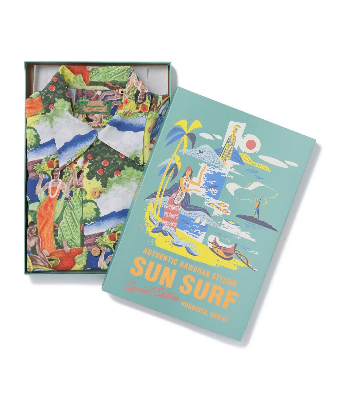 SS39678 SUN SURF SPECIAL EDITION “ORIGINAL MATSON MENU DESIGN by EUGENE SAVAGE” (SHORT SLEEVE) - GREEN