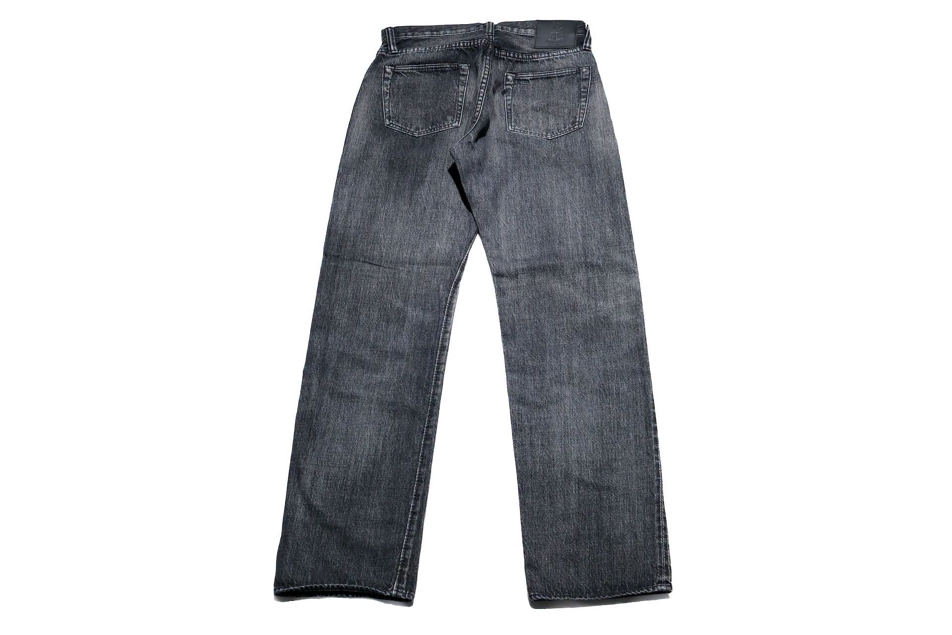 USED-003-BK 14oz Natural Wash Denim Regular Straight - BLACK