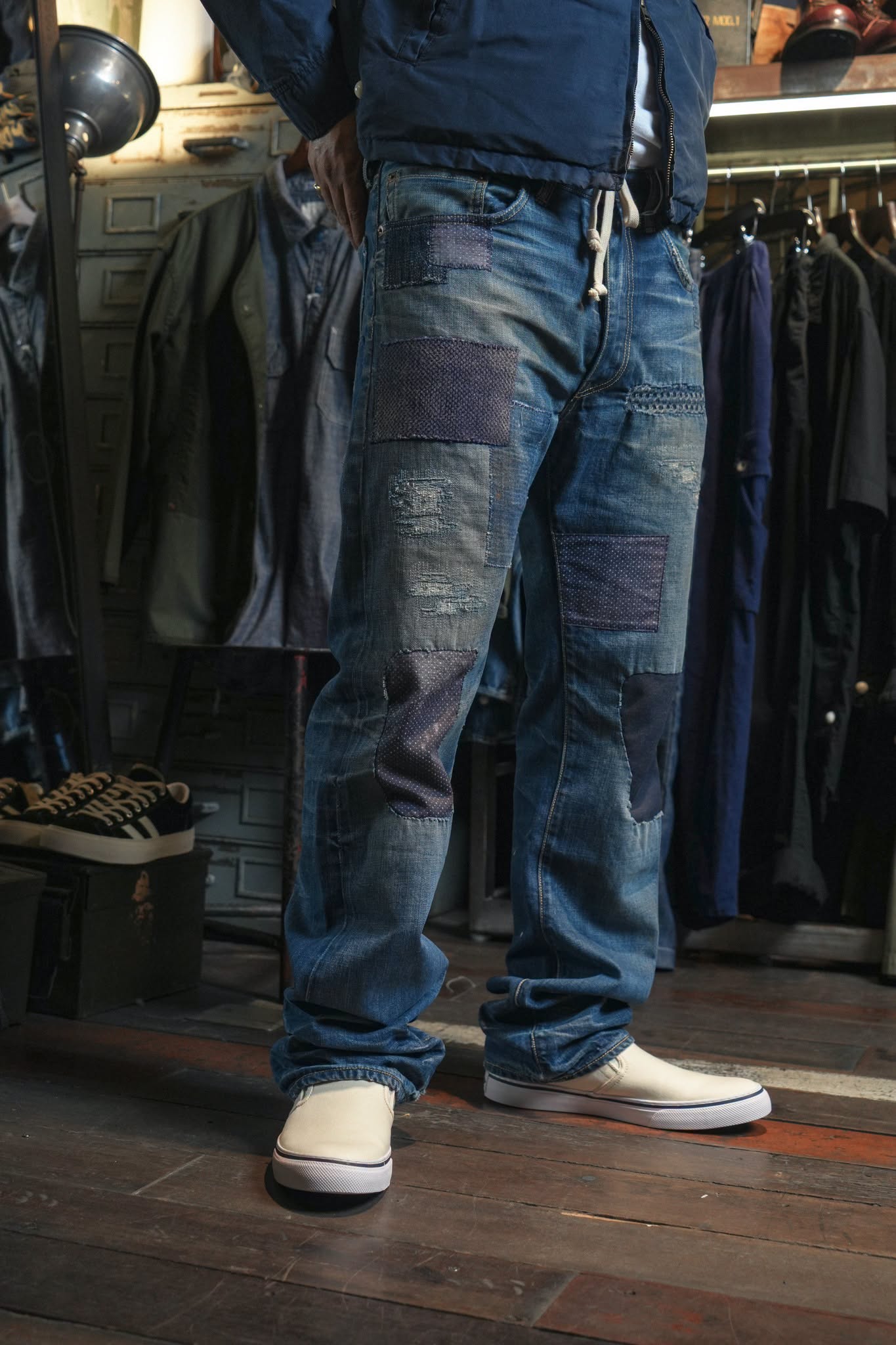REMAKE PATCHED DENIM PANTS - VINTAGE