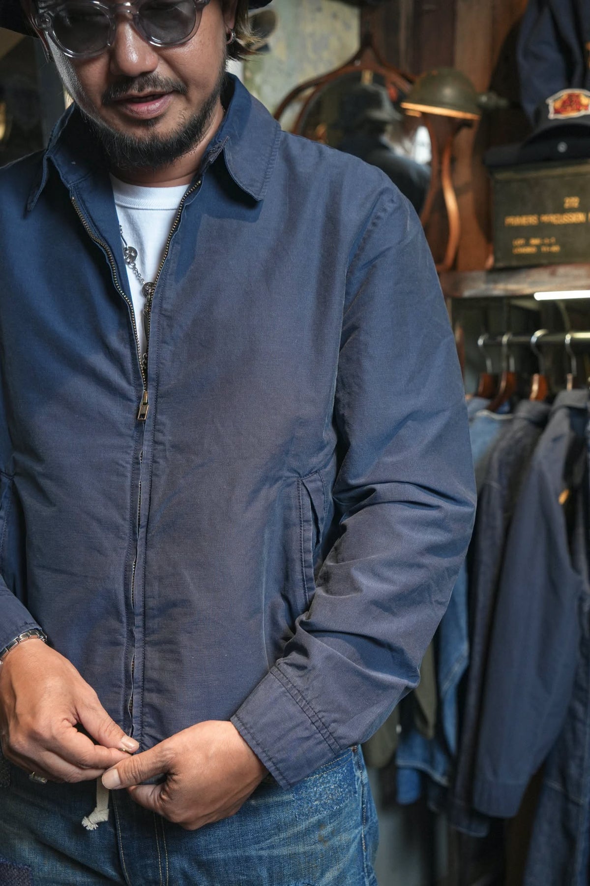 NYLON US NAVY PATTRIOT WINDBREAKER - INDIGO