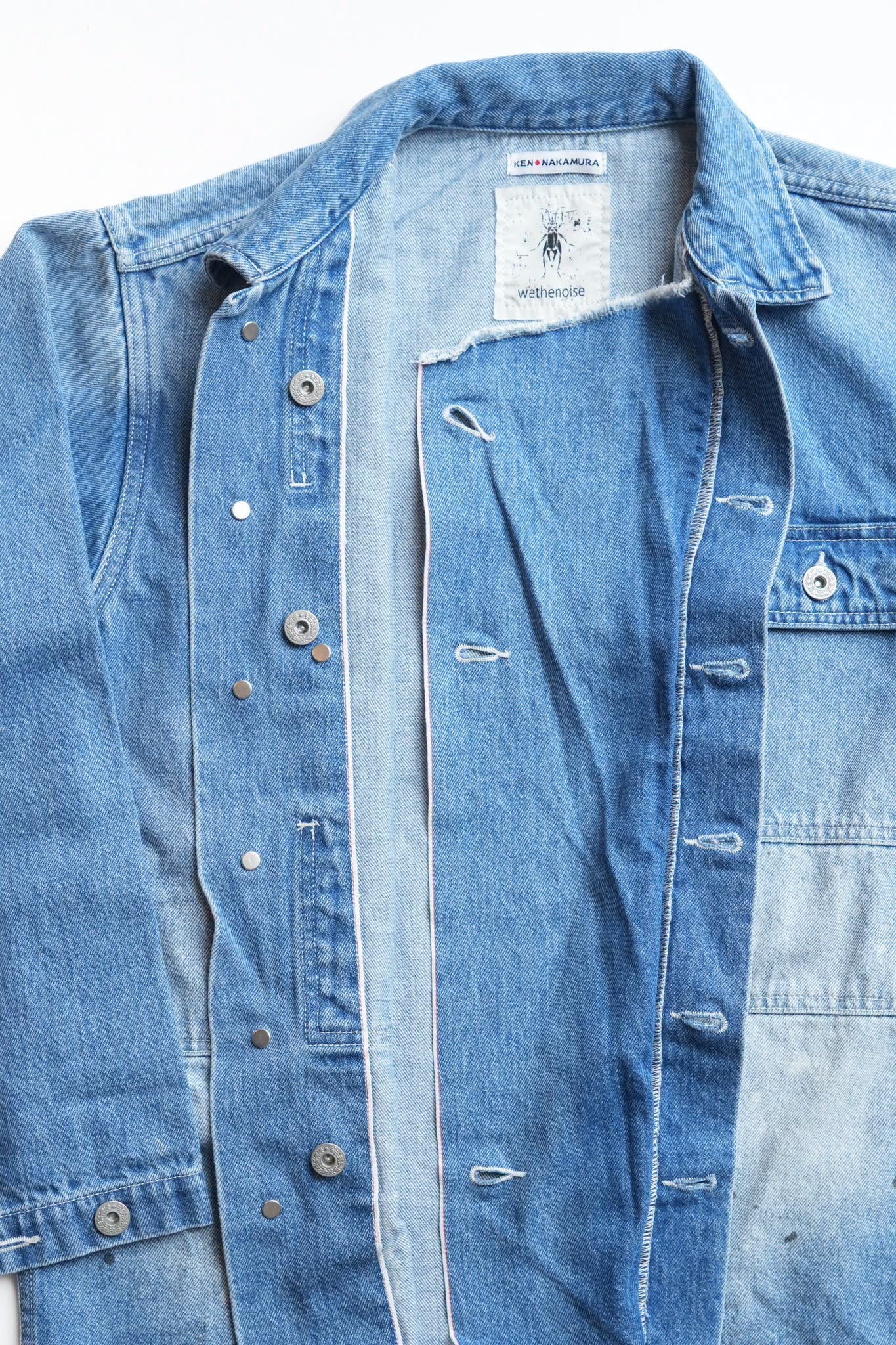 COTTON 11.5oz SELVEDGE DENIM P-44 JACKET WITH PAINT - INDIGO
