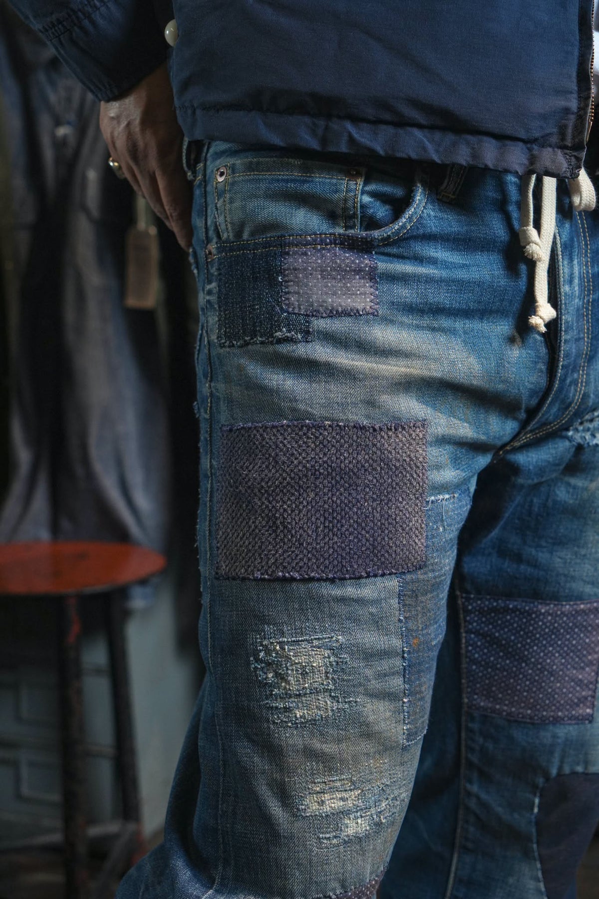 REMAKE PATCHED DENIM PANTS - VINTAGE