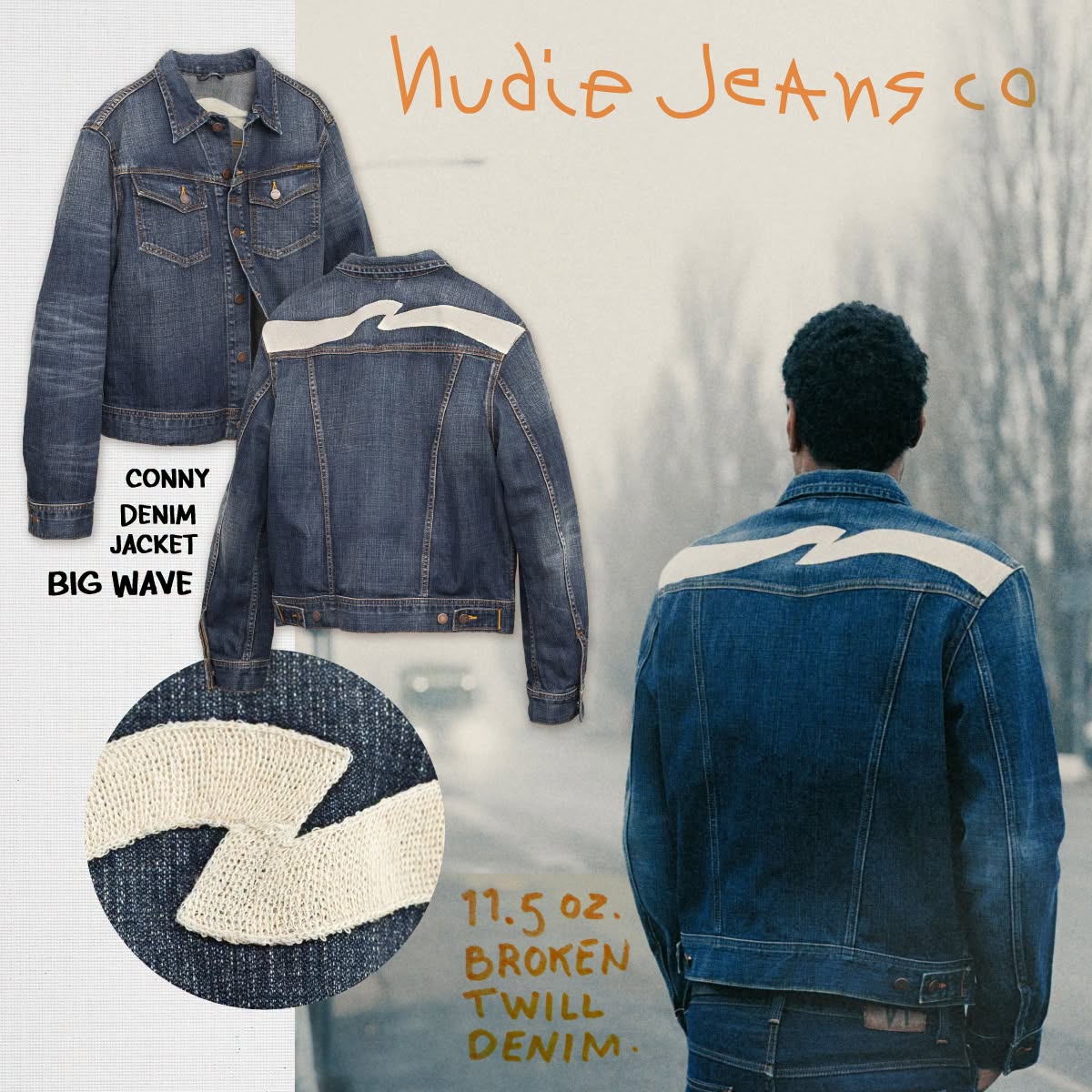 Conny Denim Jacket - Big Wave Blue