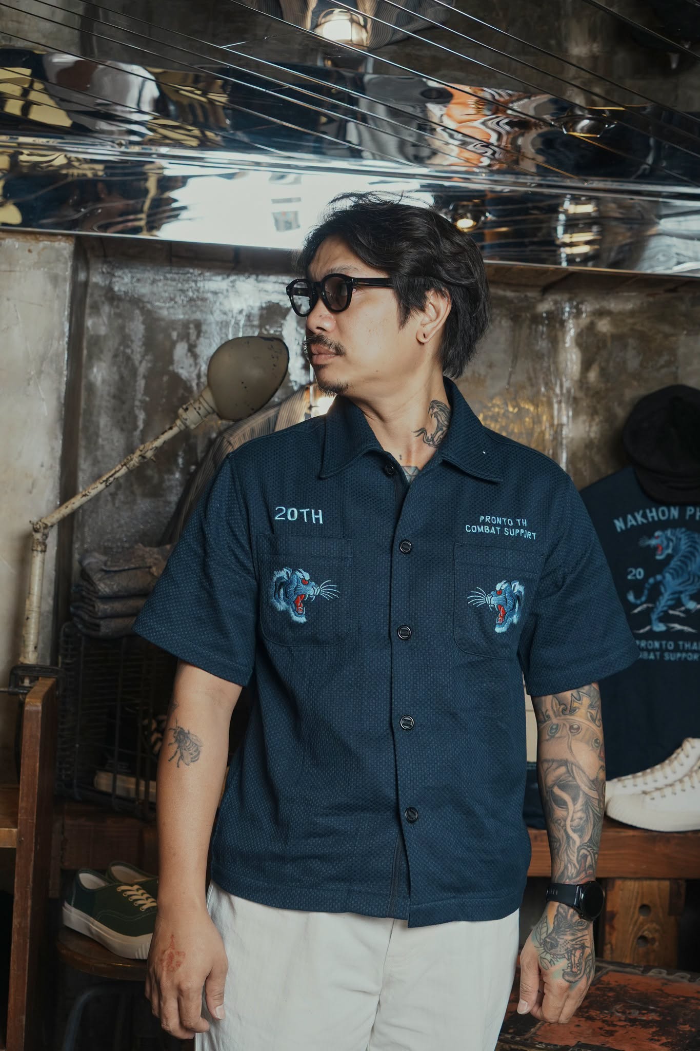 Souvenir Shirt Nakhon Phanom - Indigo Sashiko