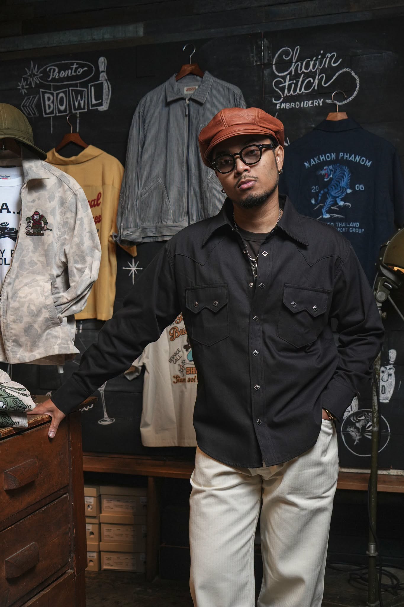Mod Western Shirt - Black Selvedge