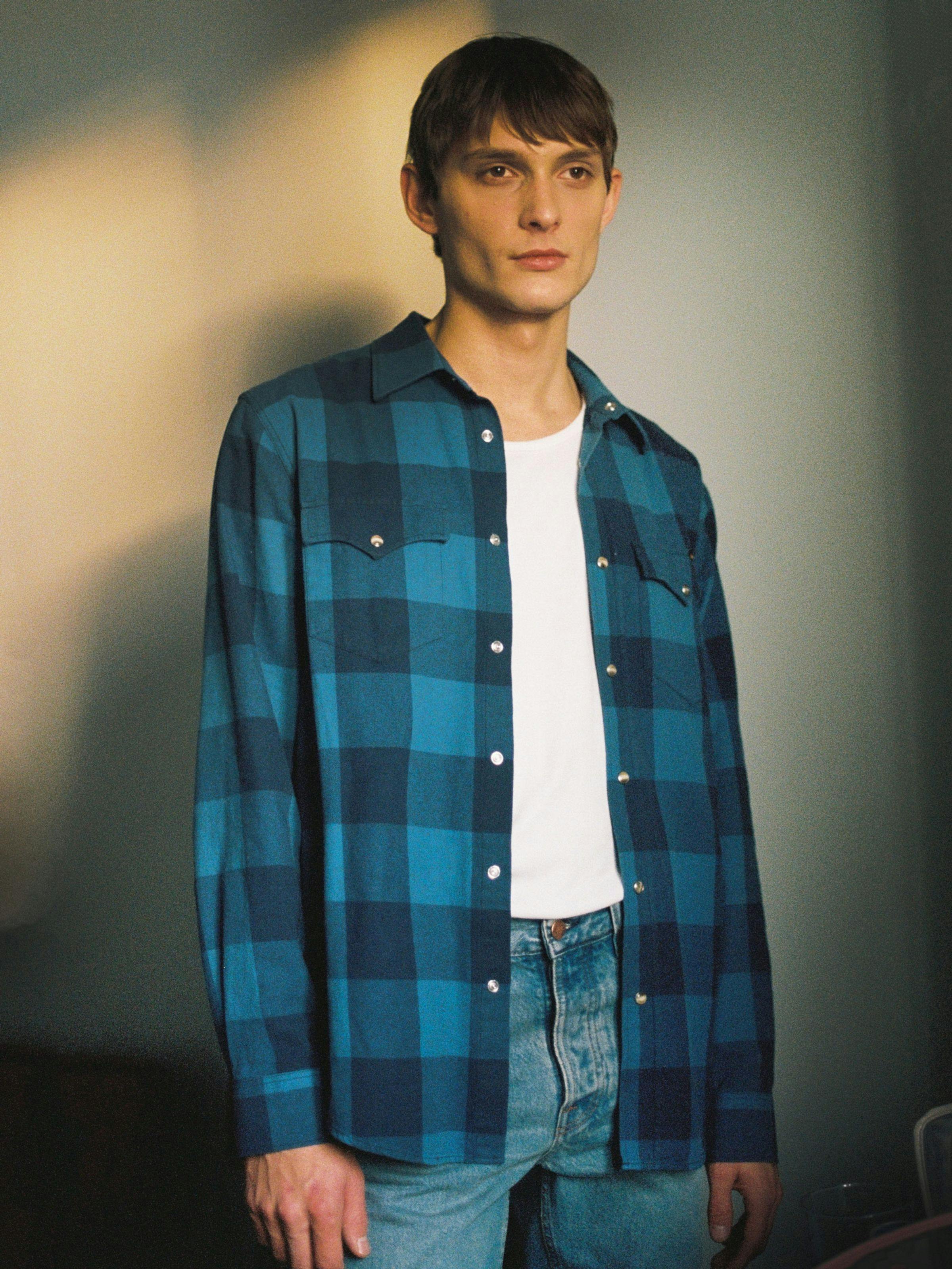 GEORGE FLANNEL SHIRT - BLUE