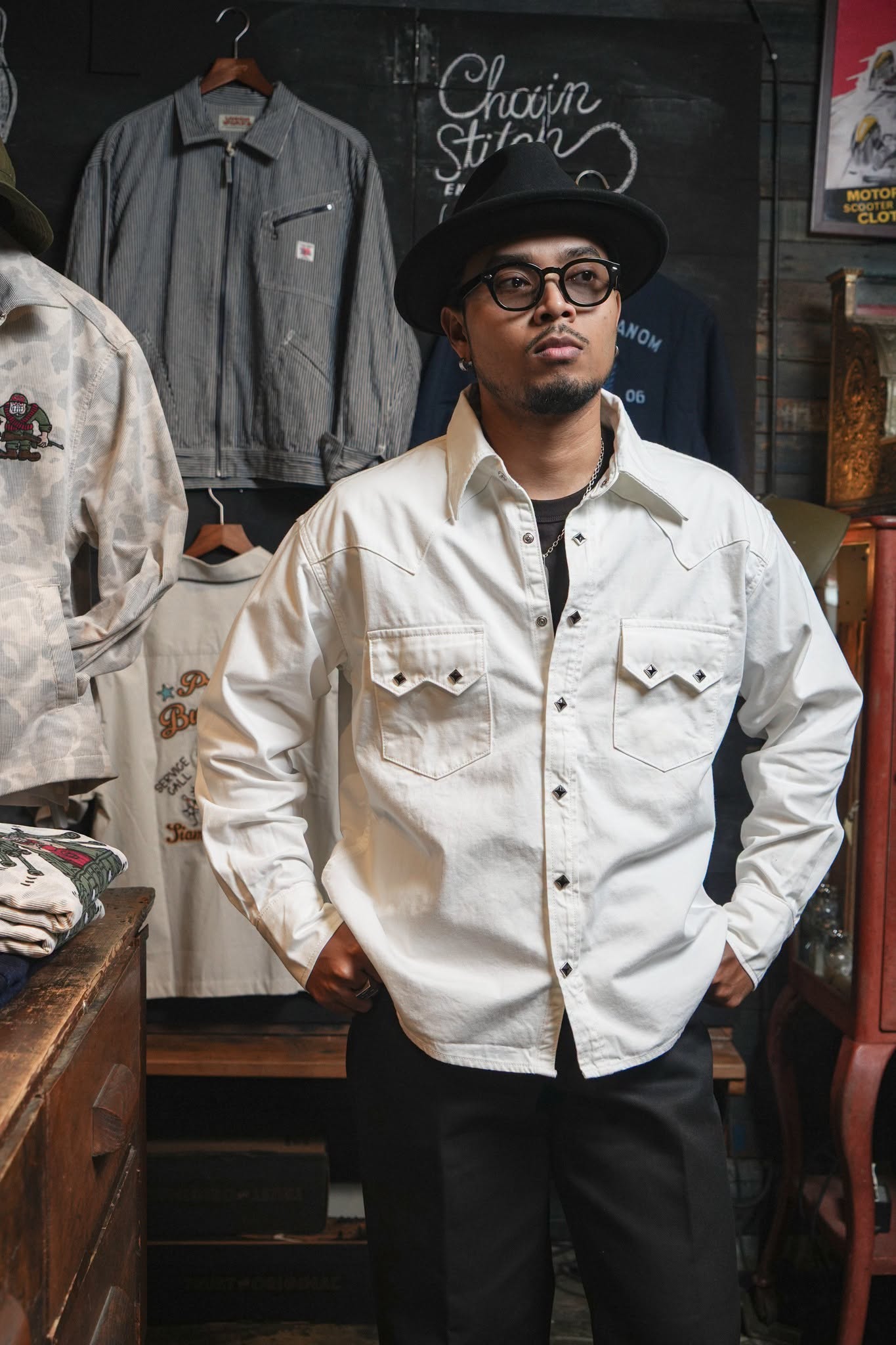Mod Western Shirt - Ecru Selvedge