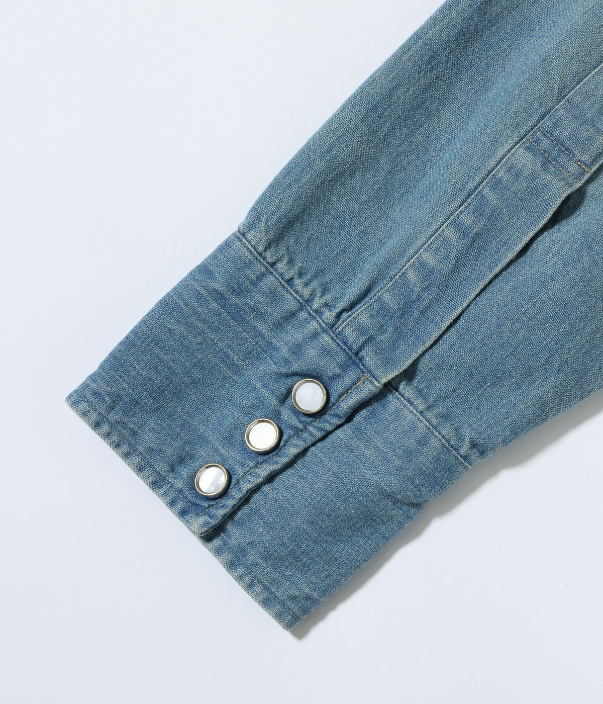 SC29684 BLUE DENIM WESTERN SHIRT AGED MODEL - INDIGO